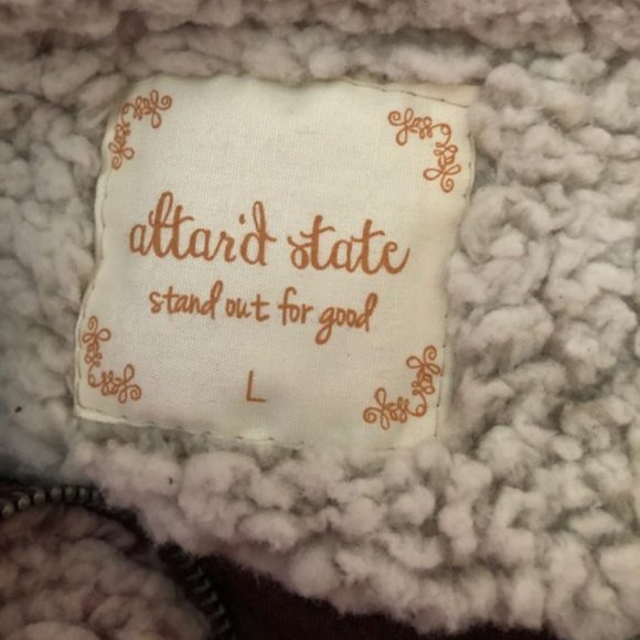 Sz L Altar’d State Maroon Zip Wubby Teddy Pullover - Picture 9 of 10